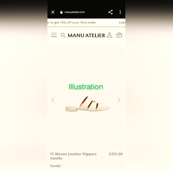 Manu Atelier Slippers Sandals Vanilla 15 Woven Size 39/ US 9 NWOB $355 MSRP - Picture 11 of 12